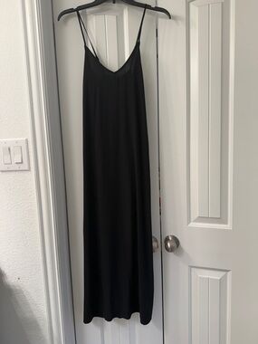 Old Navy Black Maxi Slip Dress with Spaghetti Straps